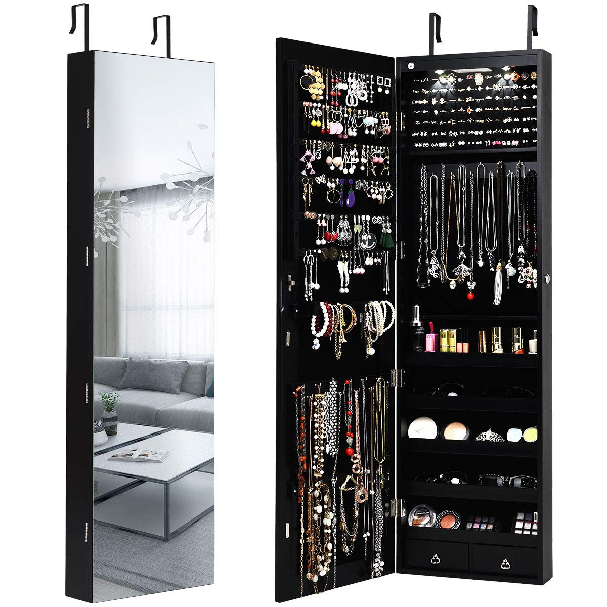 Full Length Mirror Jewelry Armoire - Armário para joias, para montagem na