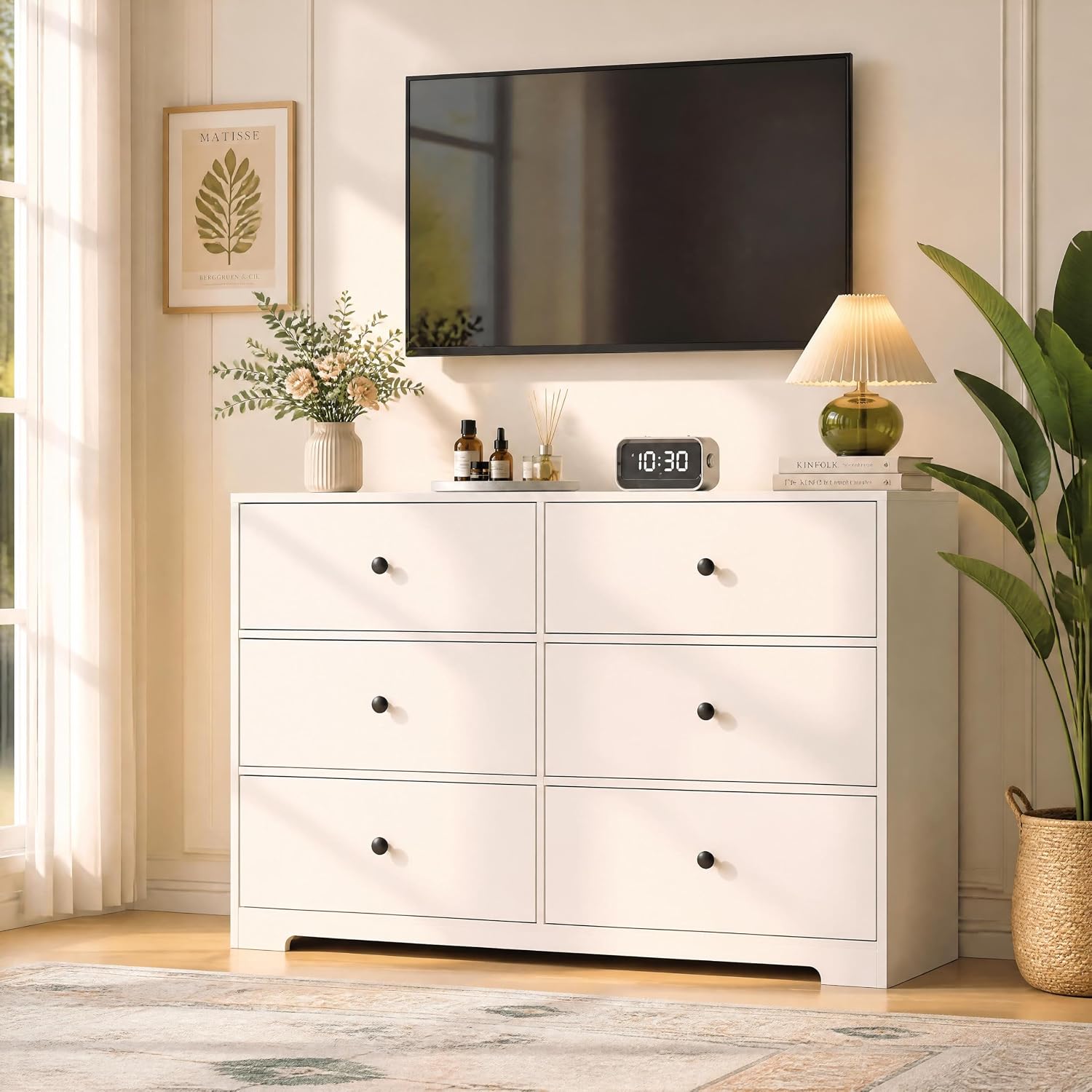 Bedroom Furniture - Cômoda com 6 gavetas para quarto,