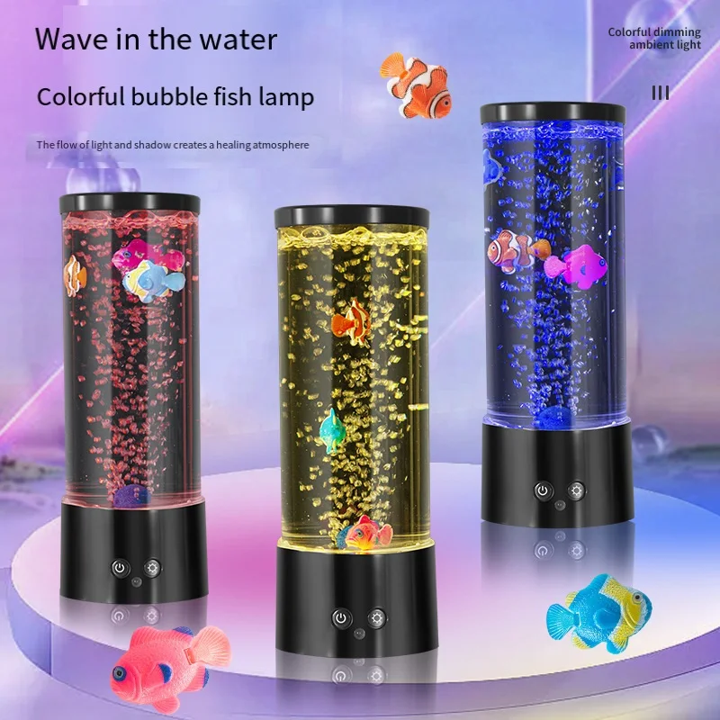 Floating Nightstand With Led Light - Lâmpada led para peixes, luz noturna