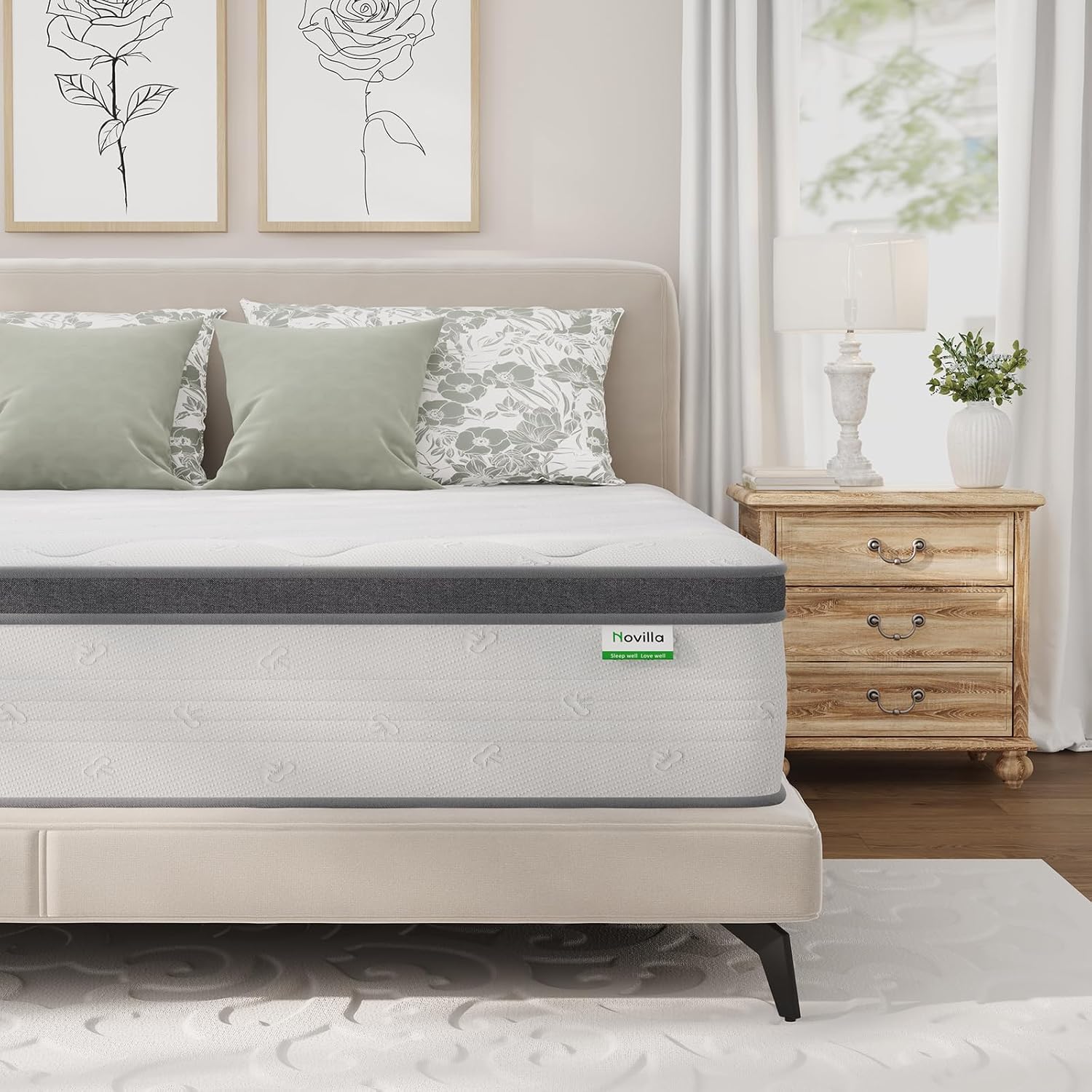 Memory Foam Mattress In A Box Queen - Colchão Queen de 14 polegadas, colchão
