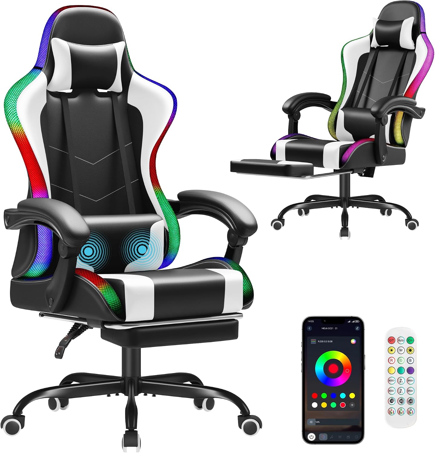 Sofas - Cadeira de jogos Homall, cadeira ergonómica