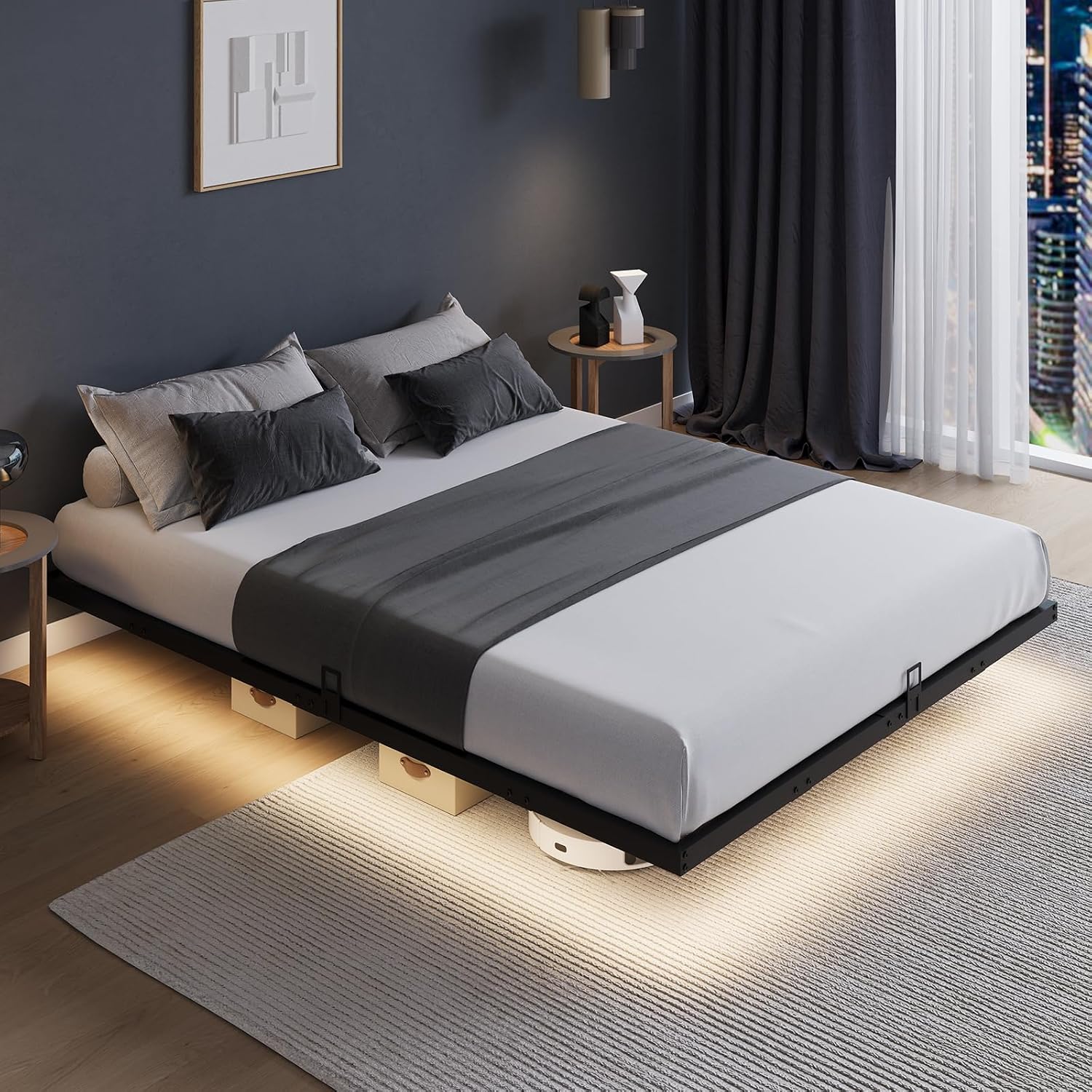 Memory Foam Mattress In A Box Queen - Estrutura de cama com plataforma elevada