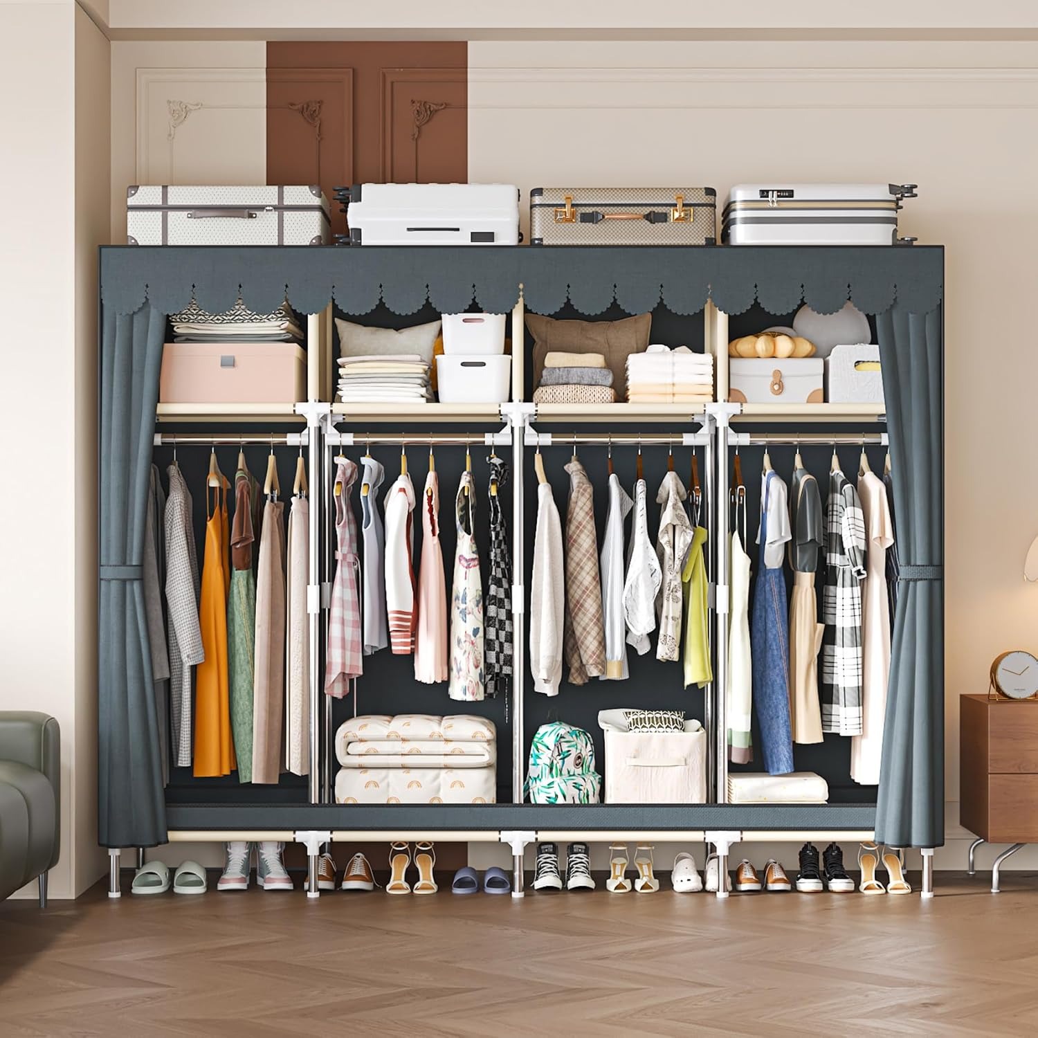 Guarda-roupa Portátil Extra La - Wardrobe Closet Portable Fabric Cover avaliação e preço