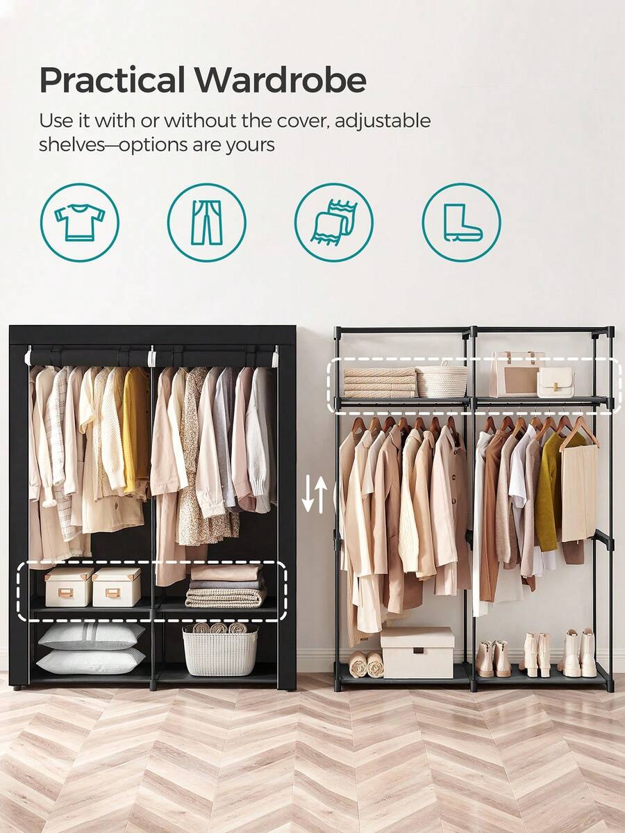 Guarda-roupa, guarda-roupa por - Wardrobe Closet Portable Fabric Cover avaliação e preço
