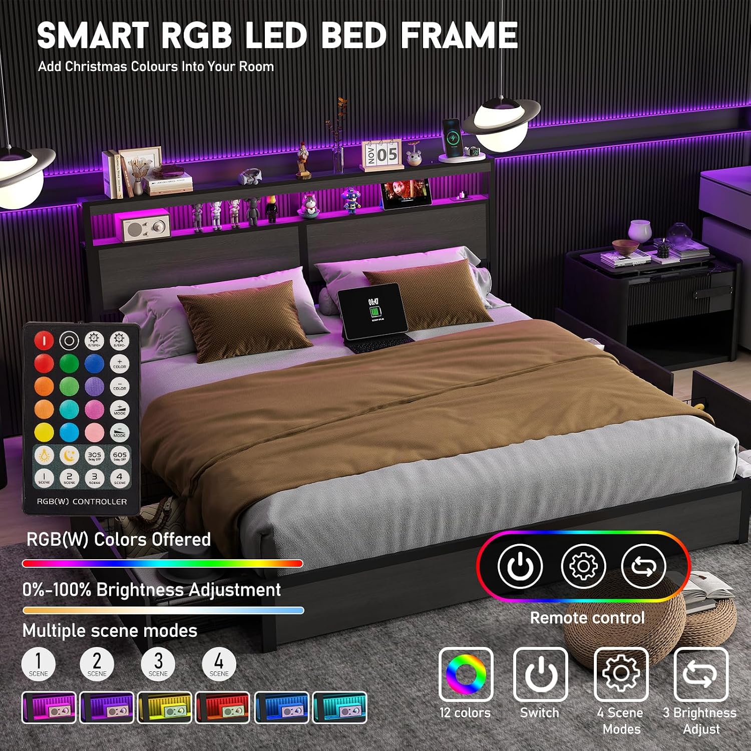 Estrutura de Cama King Size co - King Size Bed Frame With Storage Drawers avaliação e preço