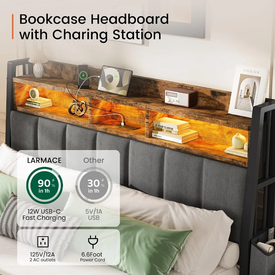 Estrutura de cama tamanho king - King Size Bed Frame With Storage Drawers avaliação e preço