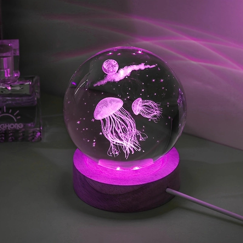 Medusa 3d laser gravada bola d - Floating Nightstand With Led Light avaliação e preço