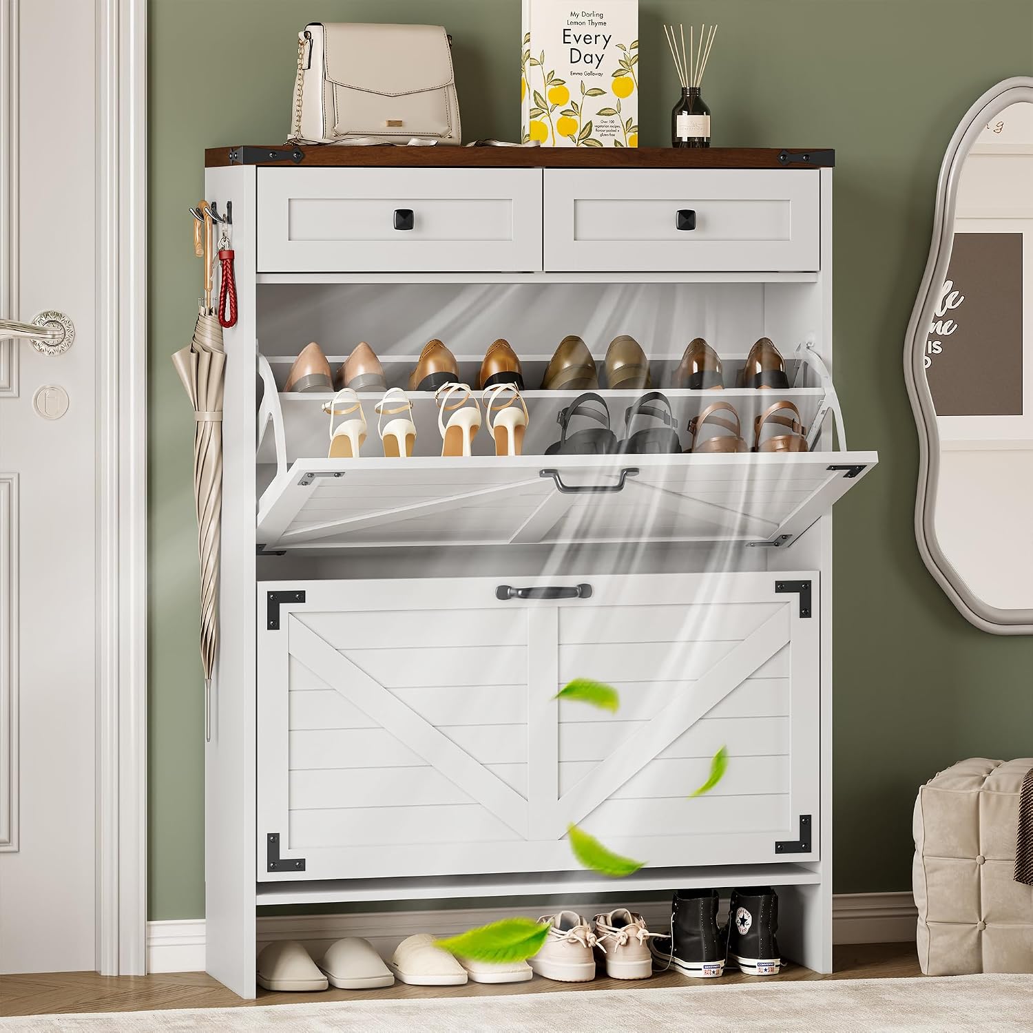 Armário para sapatos com desod - Shoe Rack Cabinet Narrow Entryway avaliação e preço