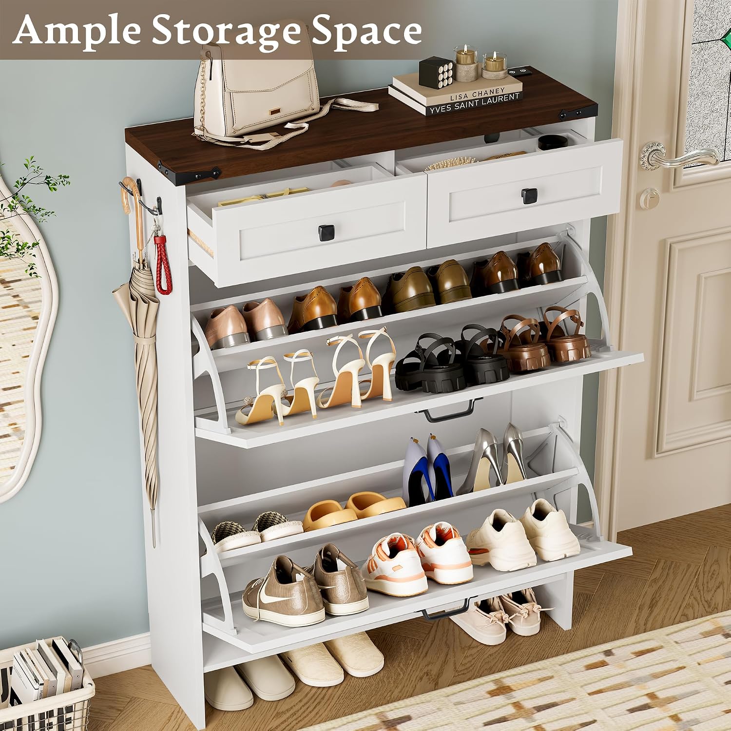 Armário para sapatos com desod - Shoe Rack Cabinet Narrow Entryway avaliação e preço