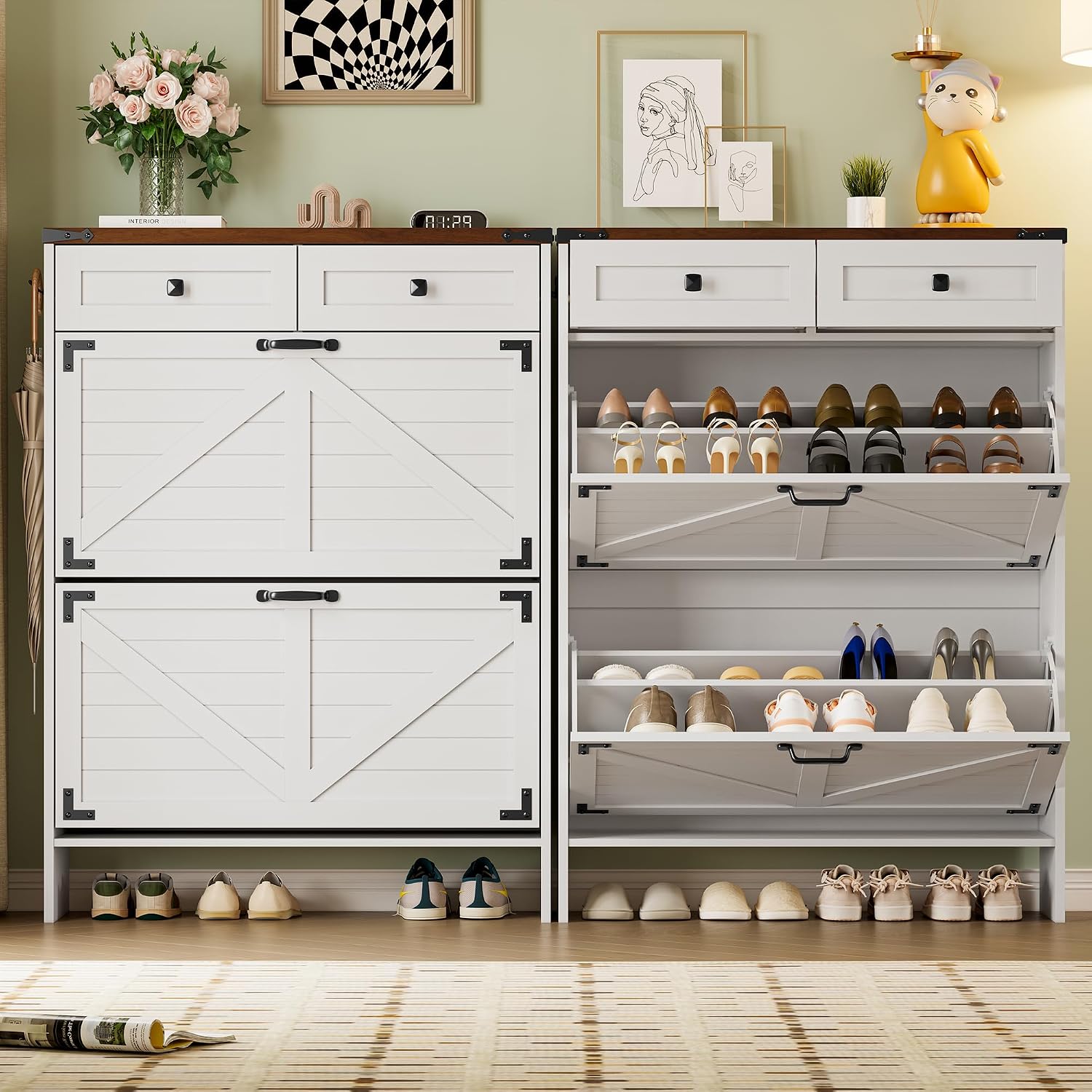 Armário para sapatos com desod - Shoe Rack Cabinet Narrow Entryway avaliação e preço