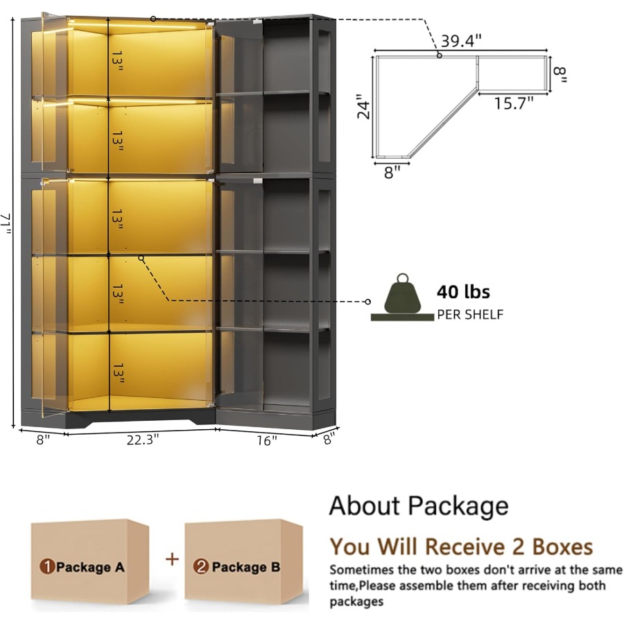 Vitrine de canto com portas de - Storage avaliação e preço
