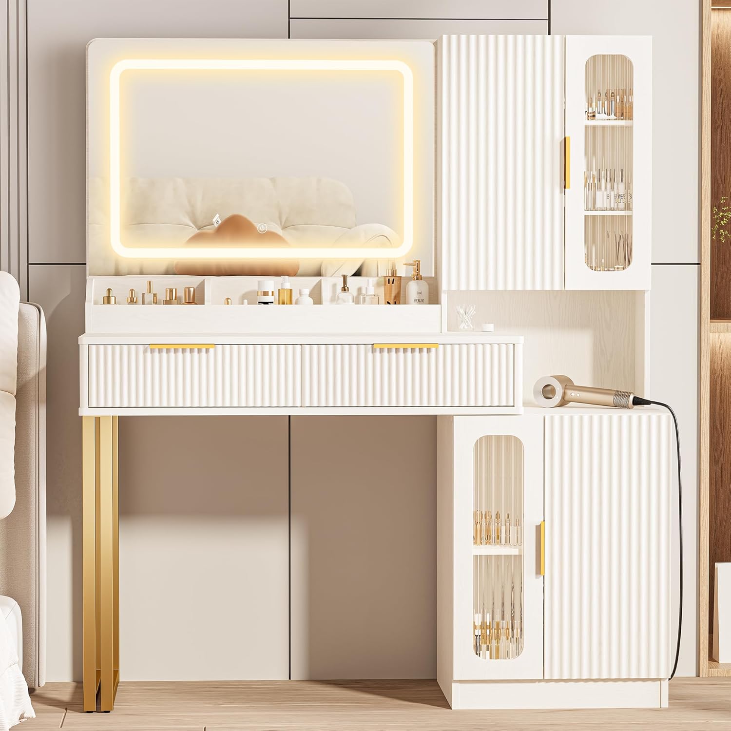 Espelho de Maquilhagem de 42 p - Dressing Table Vanity With Lighted Mirror avaliação e preço